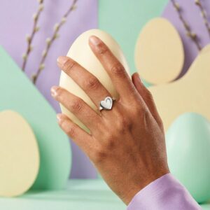 heart shape silver pure 92.5 sterling silver ring