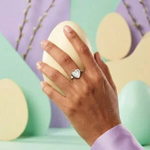 heart shape silver pure 92.5 sterling silver ring